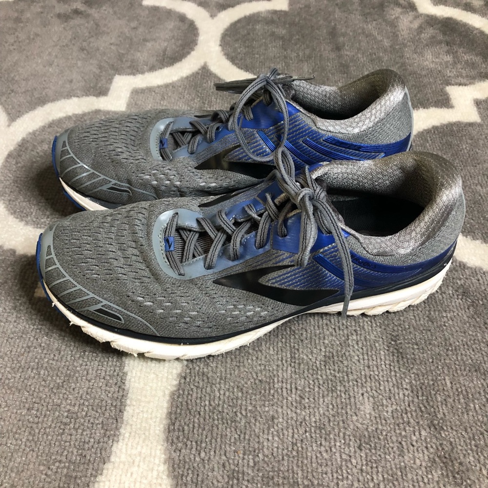 Brooks Sneakers Mens Size 13 Adrenaline GTS Athletic Running Shoes Blue Gray